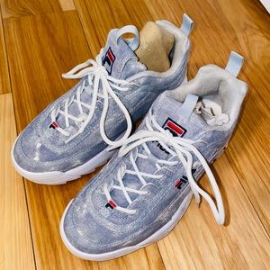 Disruptor denim fila sneakers size 6 US